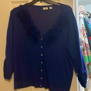 Blue button down sweater